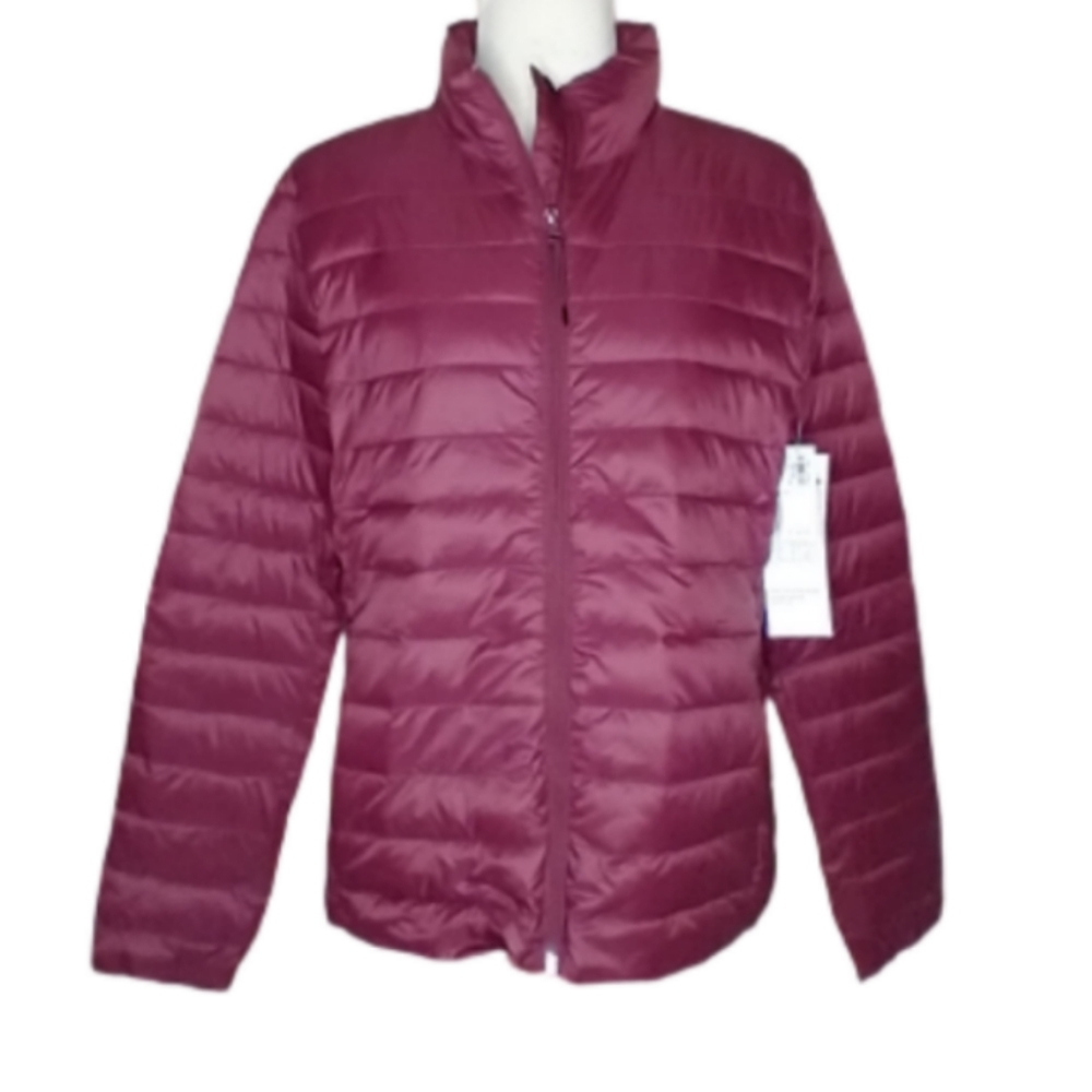 Old Navy Maroon Zip Up Packable Jacket Size Large